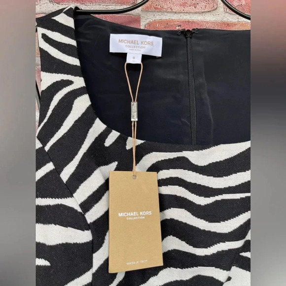 COPY - MICHAEL KORS COLLECTION Zebra Wool Jacquard Dress size 8 - Picture 10 of 17